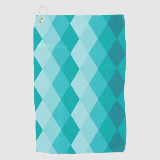 blauwe rombus golfhanddoek (Voorkant)