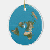 Blauwe Ronde AE platte aardstructuur / Uitzicht ac Keramisch Ornament (Links)