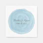 Blauwe Ronde Aquarel Papieren Servetten (Voorkant)