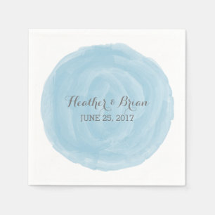 Blauwe Ronde Aquarel Papieren Servetten
