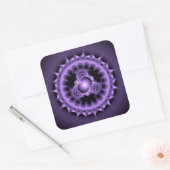 Blauwe ronde digitale versiering vierkante sticker (Envelop)