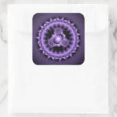 Blauwe ronde digitale versiering vierkante sticker (Tas)