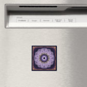 Blauwe ronde fractale mandala magneet (Insitu (Vaatwasser))