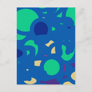 Blauwe Ronde Gelukkig Ge Lucky Briefkaart