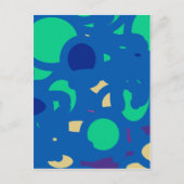 Blauwe Ronde Gelukkig Ge Lucky Briefkaart (Voorkant)