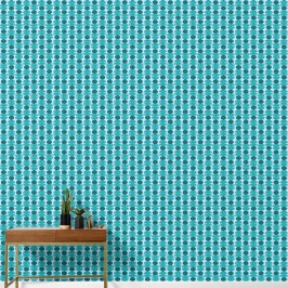 Blauwe Ronde Geometrische Behang