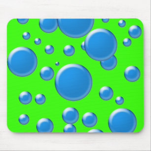 Blauwe ronde groen muismat