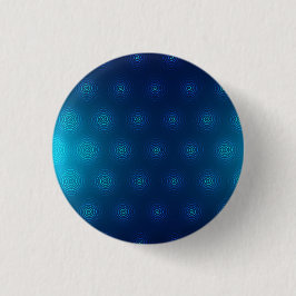 Blauwe ronde knop met concentrische cirkelpatronen button 3,2 cm