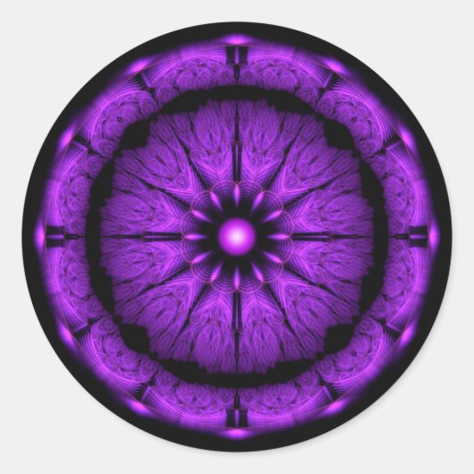 Blauwe ronde smakelijke ornament sticker (Voorkant)