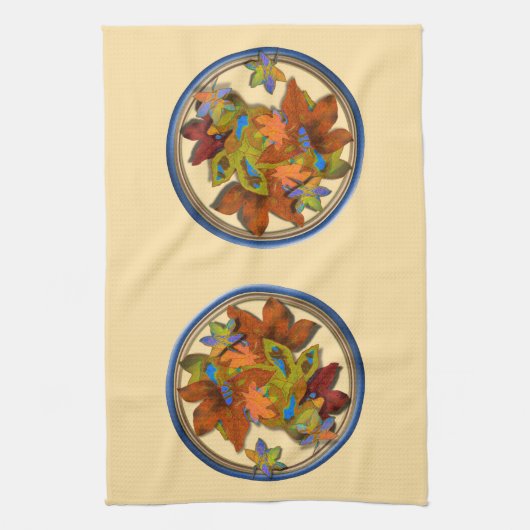 Blauwe, ronde ventilatoren theedoek (Verticaal)