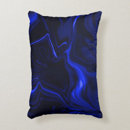 Blauwe rondingen en rimpelingen in donkerblauw afb accent kussen