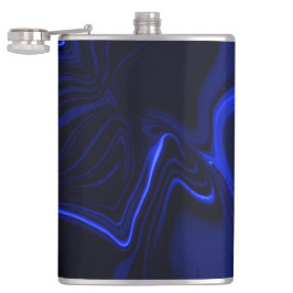 Blauwe rondingen en rimpelingen in donkerblauw afb heupfles