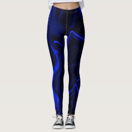 Blauwe rondingen en rimpelingen in donkerblauw afb leggings