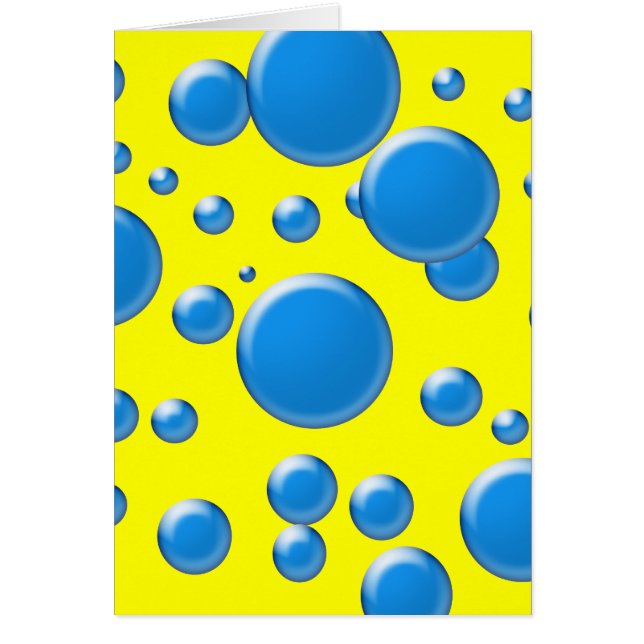 Blauwe rondjes op geel (Voorkant)