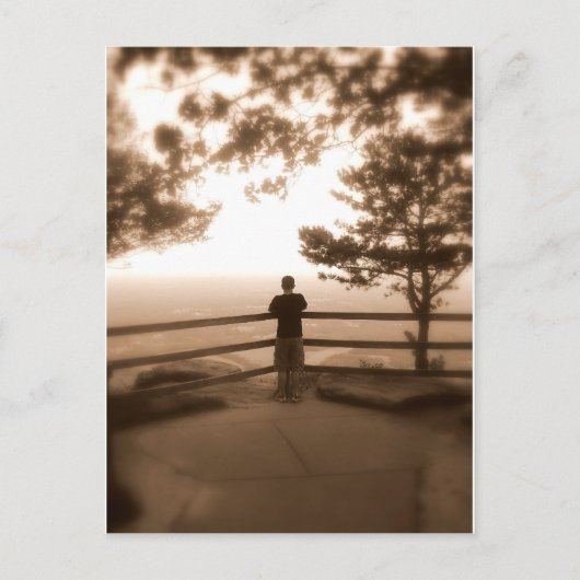 Blauwe rondtrekgebergte briefkaart (Voorkant)