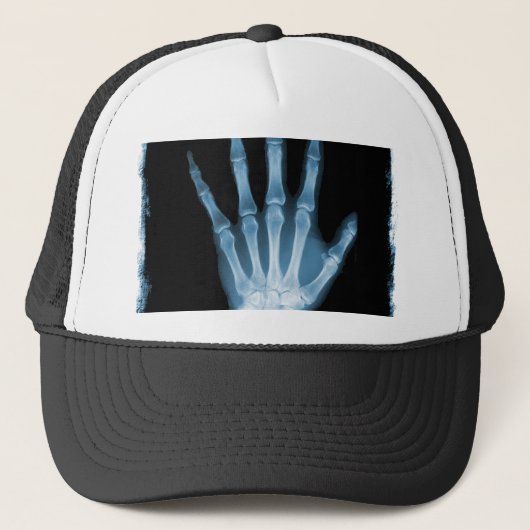 Blauwe röntgenplaat trucker pet (Voorkant)