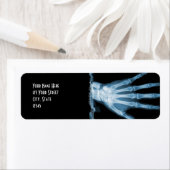 Blauwe Röntgenstraal Skelet Hand Terugkeeradreseti Etiket (Insitu)