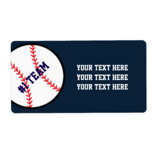 Blauwe Rood Honkbal Team Sport Feest Sticker label