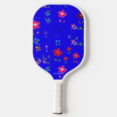 Blauwe roodbaardzadelpil pickleball paddle (Achterkant)