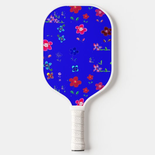 Blauwe roodbaardzadelpil pickleball paddle (Voorkant)