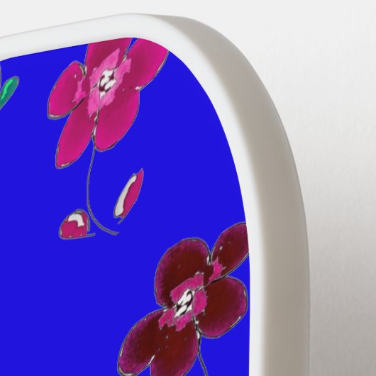 Blauwe roodbaardzadelpil pickleball paddle (Links Detail)