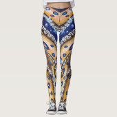 Blauwe roodbruin octopus Leggings (Voorkant)