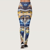 Blauwe roodbruin octopus Leggings (Achterkant)