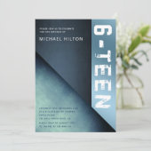 Blauwe roodkleurblok zoete zestien kaart (Staand voorkant)