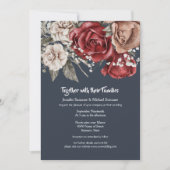 Blauwe roodroos waterverf bouquet  botanisch kaart (Voorkant)