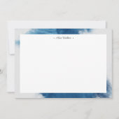 Blauwe rook effect monogram notitiekaartje (Voorkant)