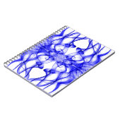 Blauwe rook symmetrische minimalistische witte notitieboek (Linkerzijde)