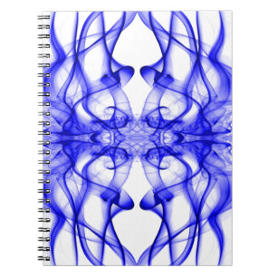 Blauwe rook symmetrische minimalistische witte notitieboek