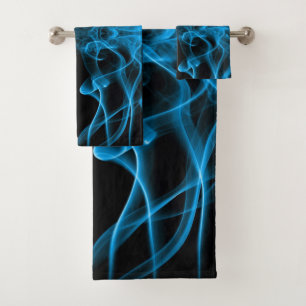 Blauwe rook symmetrische minimalistische zwarte bad handdoek