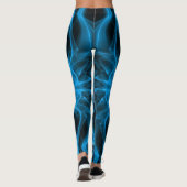 Blauwe rook symmetrische minimalistische zwarte leggings (Achterkant)