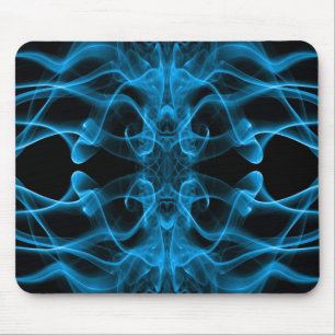 Blauwe rook symmetrische minimalistische zwarte muismat