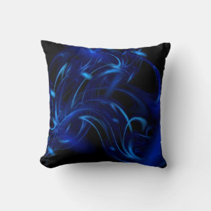 Blauwe rookfractal kussen