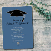 Blauwe Roos Afgestudeerd Folie Uitnodiging