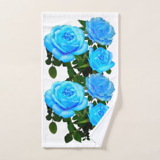 Blauwe roos blauwe bloemen bad handdoek (Handdoek)