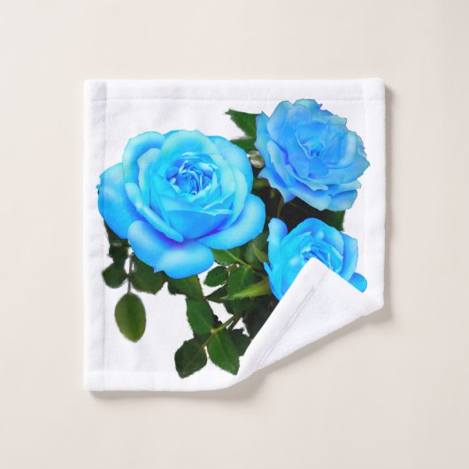 Blauwe roos blauwe bloemen bad handdoek (Wasdoekje)