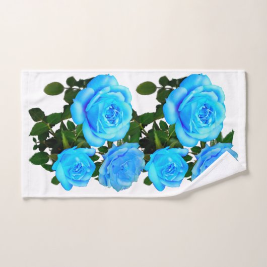 Blauwe roos blauwe bloemen bad handdoek (Handdoek)