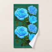 Blauwe roos blauwe bloemen bad handdoek (Handdoek)