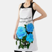 Blauwe roos blauwe bloemen schort (Insitu)