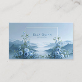 Blauwe Roos Bloemen en Misty Mountain Vallei Visitekaartje