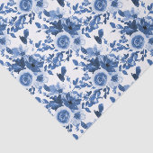 Blauwe Roos bloemen Patroondepagina Tissuepapier (Detail)