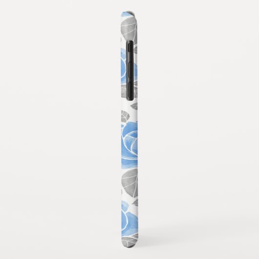 Blauwe roos bloemen. Waterverf patroon Case-Mate iPhone Case (Achterkant/links)