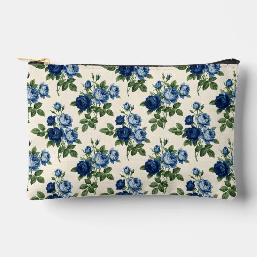 Blauwe Roos Bloempatroon Etui (Voorkant)