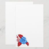 Blauwe Roos Briefpapier (Voorkant / Achterkant)
