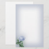 Blauwe Roos Briefpapier (Voorkant / Achterkant)