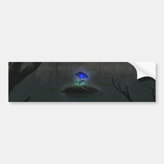 Blauwe Roos Bumpersticker (Voorkant)
