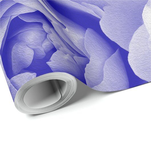 Blauwe roos cadeaupapier (Rol Hoek)